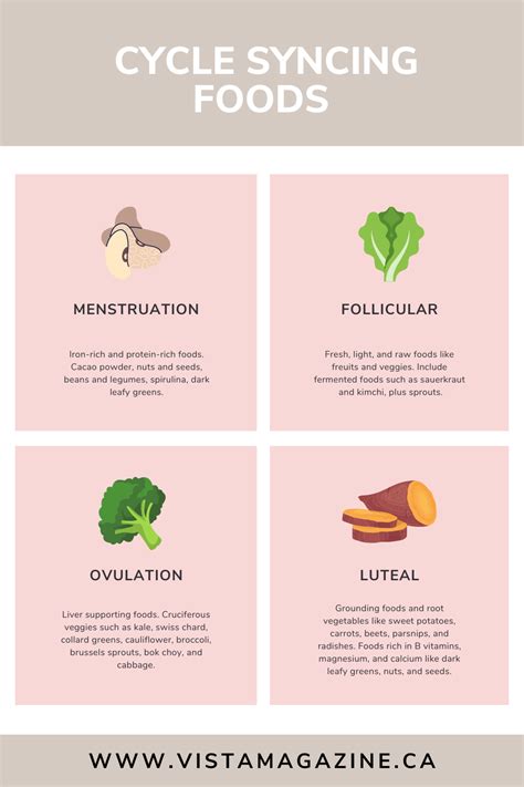 menstrual cycle phases food chart