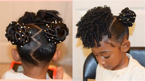 You can braid and gather. KIDS NATURAL HAIRSTYLES: THE BUNS AND CURLS (Easter ...