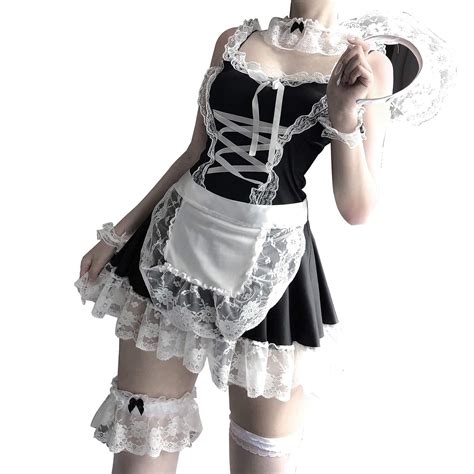 Mzenuop Maid Dresses Halloween Maid Outfit Cosplay Sweet Classic