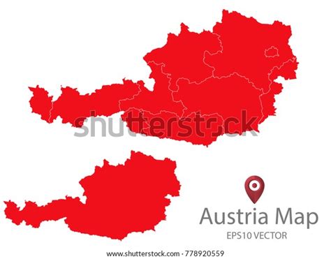 Couple Set Mapred Map Austriavector Eps10 Stock Vector Royalty Free