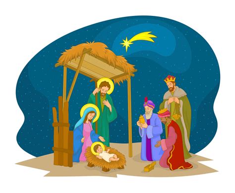 Download Nativity Scene Illustrates The Birth Of Jesus Christ
