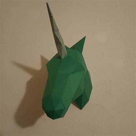 Unicorn 3d Papercraft Model Downloadable Diy Template Etsy Dachshund