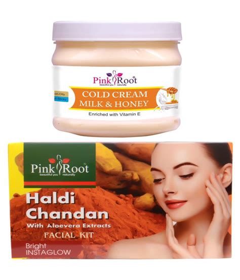 Pink Root Haldi Chandan Facial Kit 80gm With Cold Cream Milk Honey