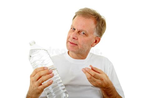 Man Holding A Water Bottle Stock Image Image Of Bottle 32190807