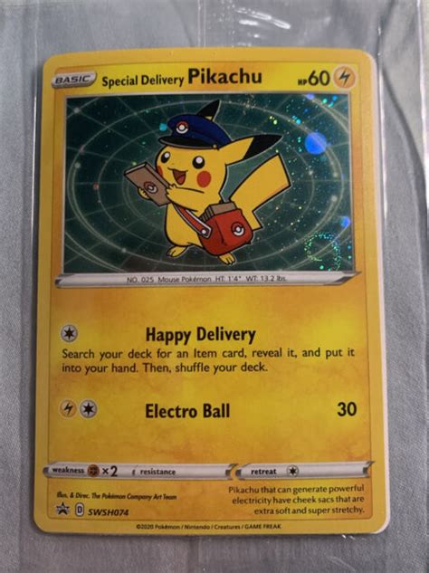 Special Delivery Pikachu Pokémon Center Promo Card Swsh074 Ornament For