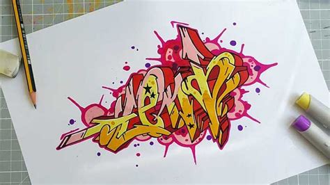 Lets go a little more bold and do a style that is more slangish in style then it is meaning wise. "Leni" graffiti sketch creation process in 2020 (With ...