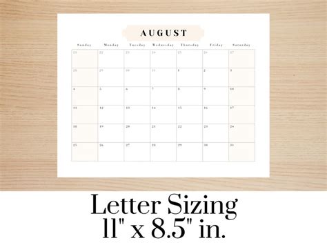 2024 Calendar Printable Monthly Calendar 2024 Neutral Etsy