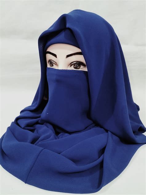 Plain Niqab Ready To Wear Cobalt Blue Suzain Hijabs