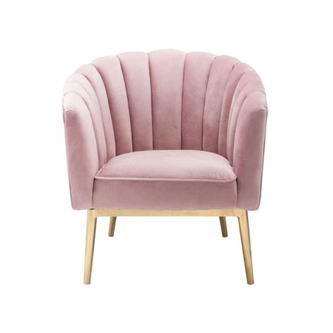 Acme Colla Accent Chair Blush Pink Velvet And Gold 59814 Fredco