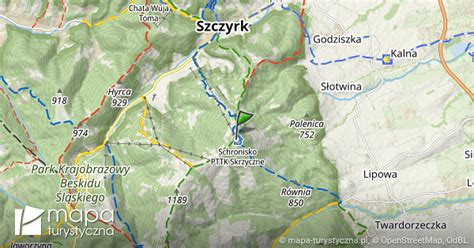 Schronisko PTTK Skrzyczne mapa szlaków turystycznych mapa