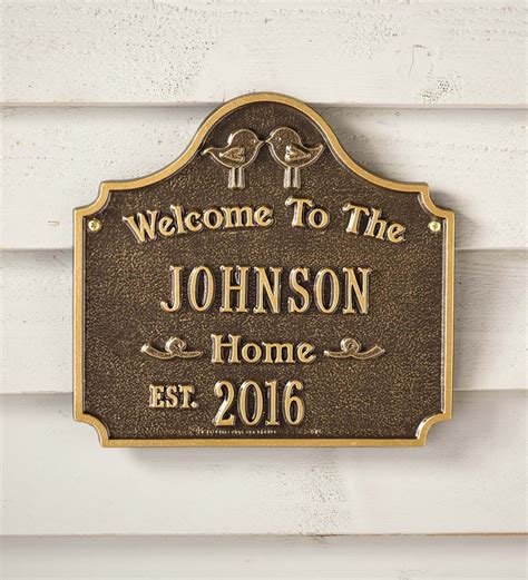 Personalized Love Birds Address Plaque Plow And Hearth Patterned