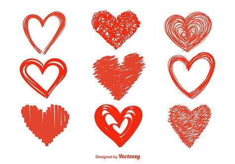 Hand Drawn Heart Vector Icons 104450 Vector Art At Vecteezy