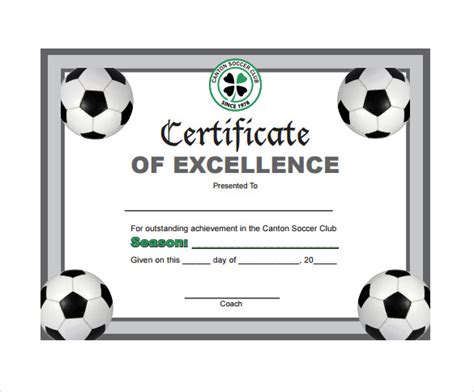 Free Printable Soccer Certificate Template Printable Templates