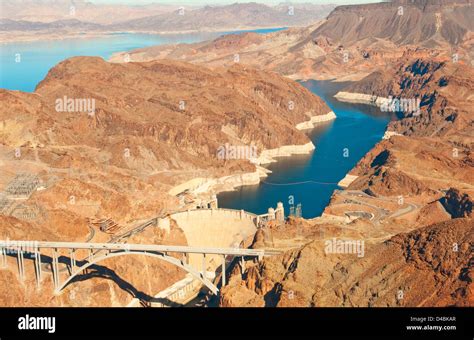 Aerial View Of Lake Mead Boulder Dam Usa Stock Photo Alamy