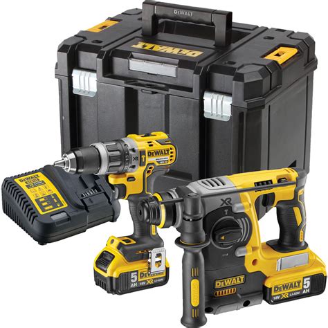 Dewalt Dck207p2 Brushless Sds And Combi Drill Twin Pack 5ah Trade Tools