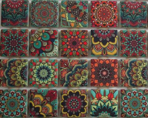Ceramic Mosaic Tiles Vintage Colors Moroccan Tile Design Medallions
