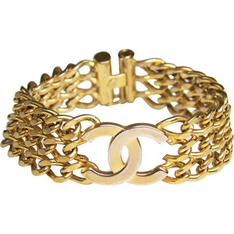 Pre Owned Chanel Cc Chain Link Bracelet In Gold Plating 699 Liked On