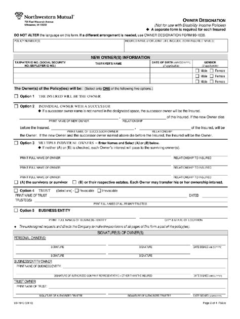 Northwestern Mutual Change Of Beneficiary Form Fill Online Printable