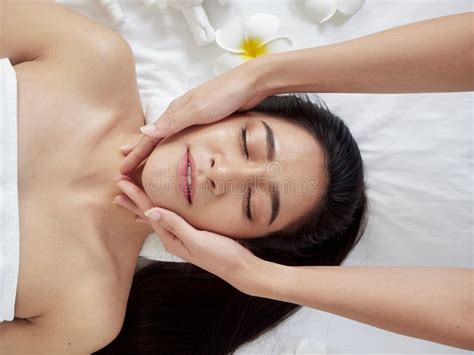 Beautiful Woman Receiving Facial Massage In Spa Stock Image Image Of Homeopathy Luxury 164209463