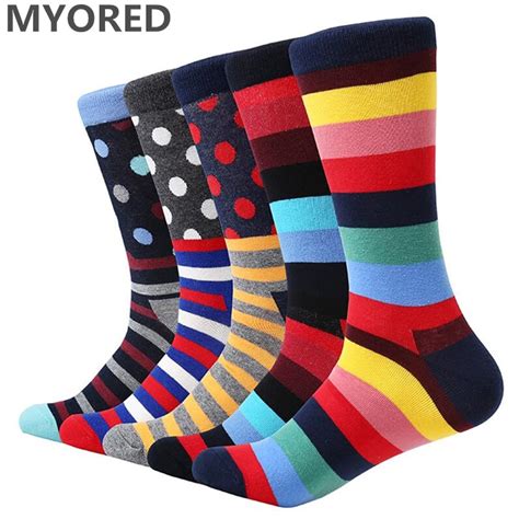Buy Myored 5 Pairlot Mens Colorful Socks Cotton
