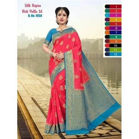 Ladies Silk Embroidered Saree Length 6 M At Rs 1950 In Agra Id 19939753373