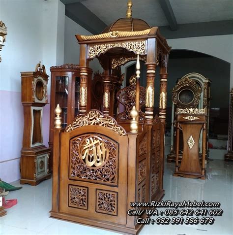 Model Mimbar Masjid Jati Ukiran Jepara Rizki Raya Mebel