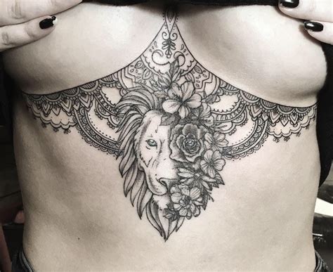 40 Boob Tattoo Ideas For Women Sternum Tattoos TattooTab