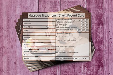 Massage Client Record Card New Premium Treatment Consultation A6 Pack Of 50 Ebay