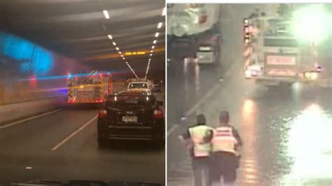 Burnley Tunnel Traffic Diverted After Truck Catches Fire 7news