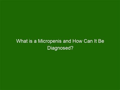 What Is A Micropenis And How Can It Be Diagnosed Health And Beauty