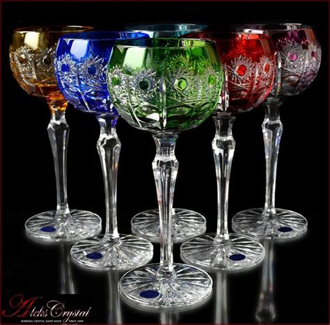 bohemia glass crystal glassware antiques colored wine glasses crystal glassware