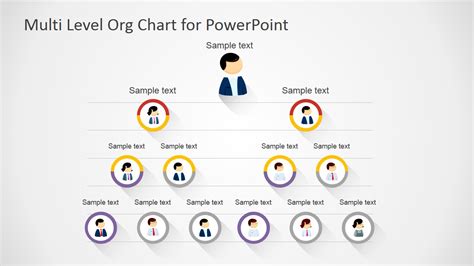 Multi Level Org Chart Template For Powerpoint With Spheres Slidemodel