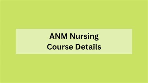 Anm Nursing Course Details 2024 Admission Entrance Scope