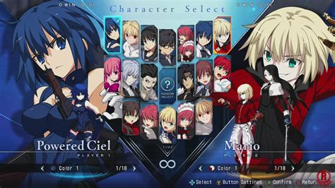 Melty Blood Type Lumina All Characters And Colors Stages And Dlc