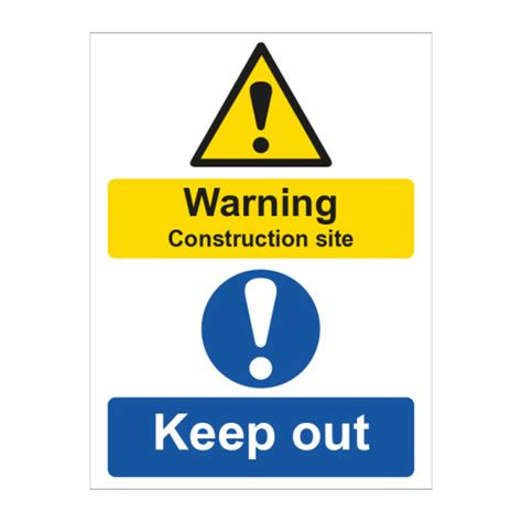 Centurion Warning Construction Site Keep Out Sign Rigid 1mm Pvc