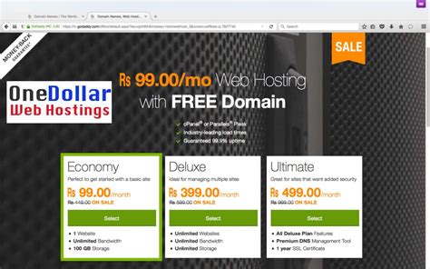 The company focuses its priorities in low cost price plans. Rs 99 Web Hosting | Godaddy Rs 99 Domain Name | .com or ...