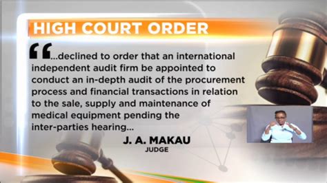 High Court Stops Further Payments For Medical Equipment By Counties Youtube