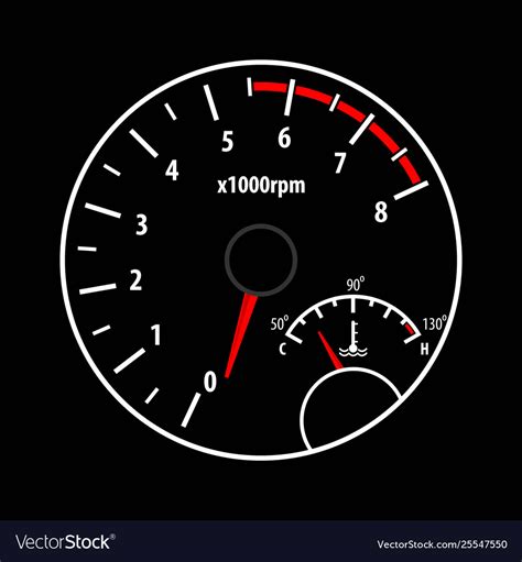 Tachometer And Car Engine Temperature Gauge Vector Image