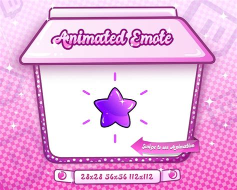 Animated Emote Purple Star Emote Purple Sparkle Star Emote Purple