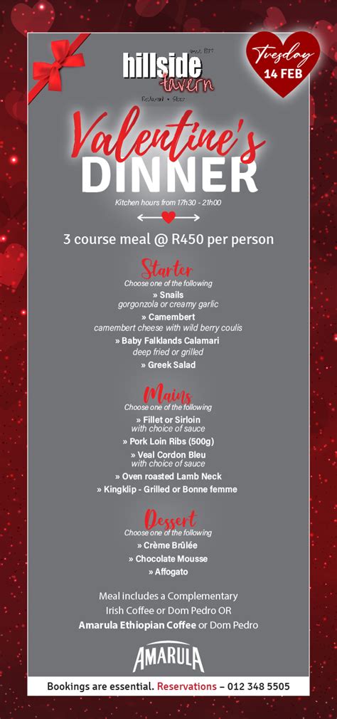 Menu Hillside Tavern