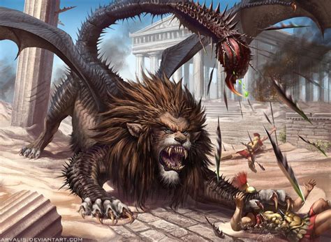 Manticore Early Middle Persian Martyaxwar Is A Persian Legendary