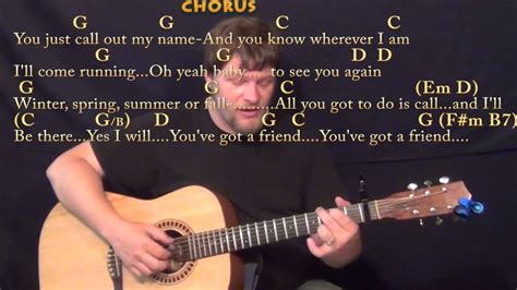 You Ve Got A Friend Carole King Fingerstyle Guitar Cover Lesson With Chords Lyrics YouTube