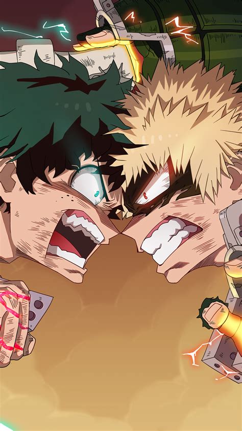 izuku midoriya vs katsuki bakugo my hero academia 4k phone hd wallpaper