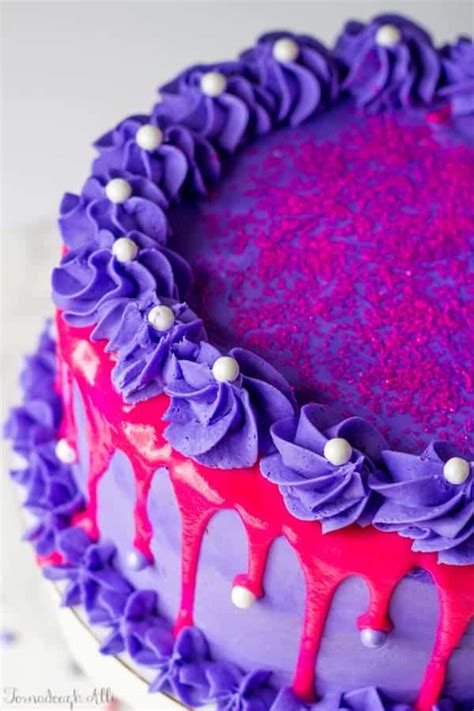Pink Velvet Cake With Purple Vanilla Buttercream Tornadough Alli