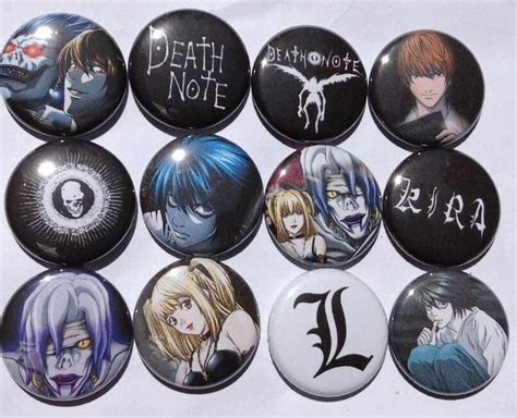 Death Note Buttons Pins Anime Bleach Naruto Cosplay Manga