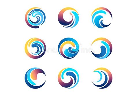 Wave Sun Circle Logo Global Wind Sphere Sky Spiral