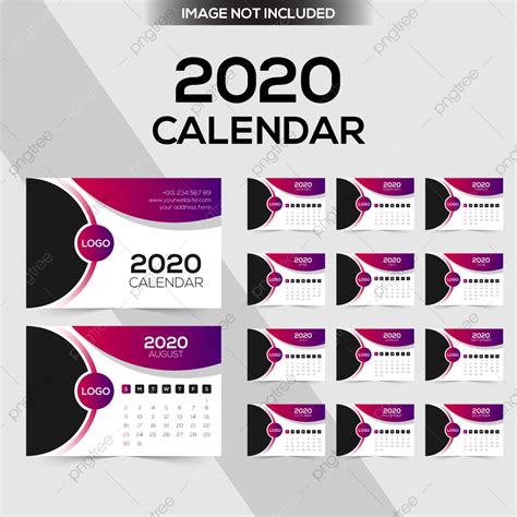 Template Kalender Meja Warna Warni 2020 Templat Untuk Unduh Gratis Di