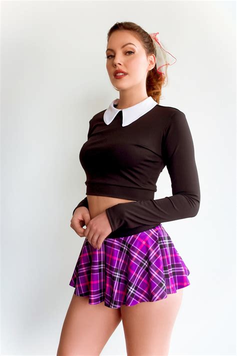 Sugarpuss Plaid Mini Skirt Purple Plaid High Waist Ultra Mini Etsyde