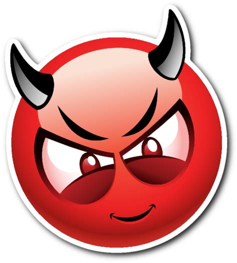 Download Devil Smiley Emoji Vinyl Die Cut Sticker Devil Emoji Png