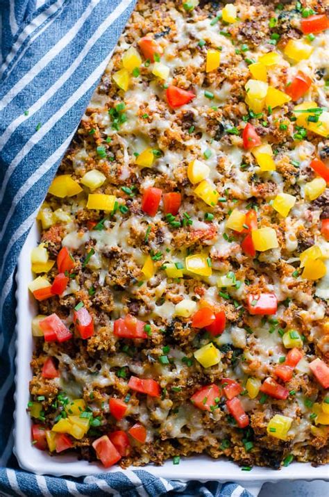 You can make these ahead and freeze them without the glaze, then the day of the party, defrost them and simply reheat in the sauce. Ground Turkey Quinoa Casserole - iFOODreal - Healthy ...